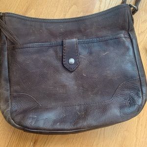 FRYE brown distressed purse gently used